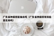 广东雀神麻将能抽水吗（广东雀神麻将有挂能查出来吗）
