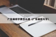 广东麻将字牌怎么胡（广东麻将大字）